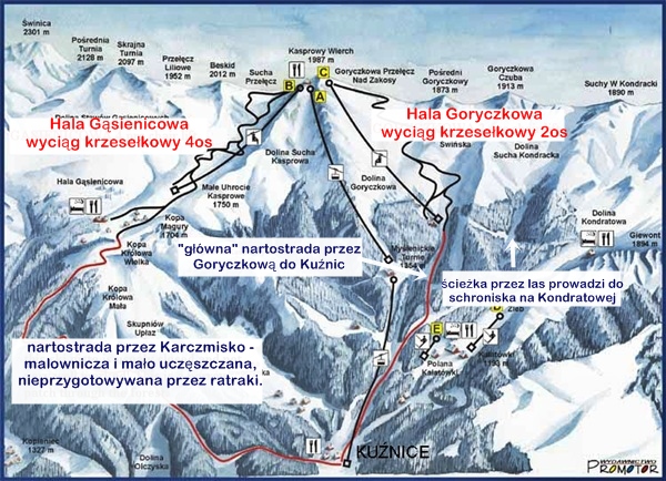 Map of Kasprowy Wierch